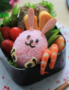Hướng dẫn làm cơm bento thỏ bunny tai dài