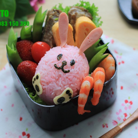 Hướng dẫn làm cơm bento thỏ bunny tai dài