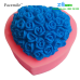 Khuôn silicon 4D trái tim hoa hồng (6.5x7x1.8cm)
