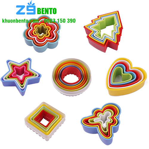  Bộ 7 hình 36 chiếc cutter đa năng bông hoa, cây thông, vuông, tròn, sao, tim, man